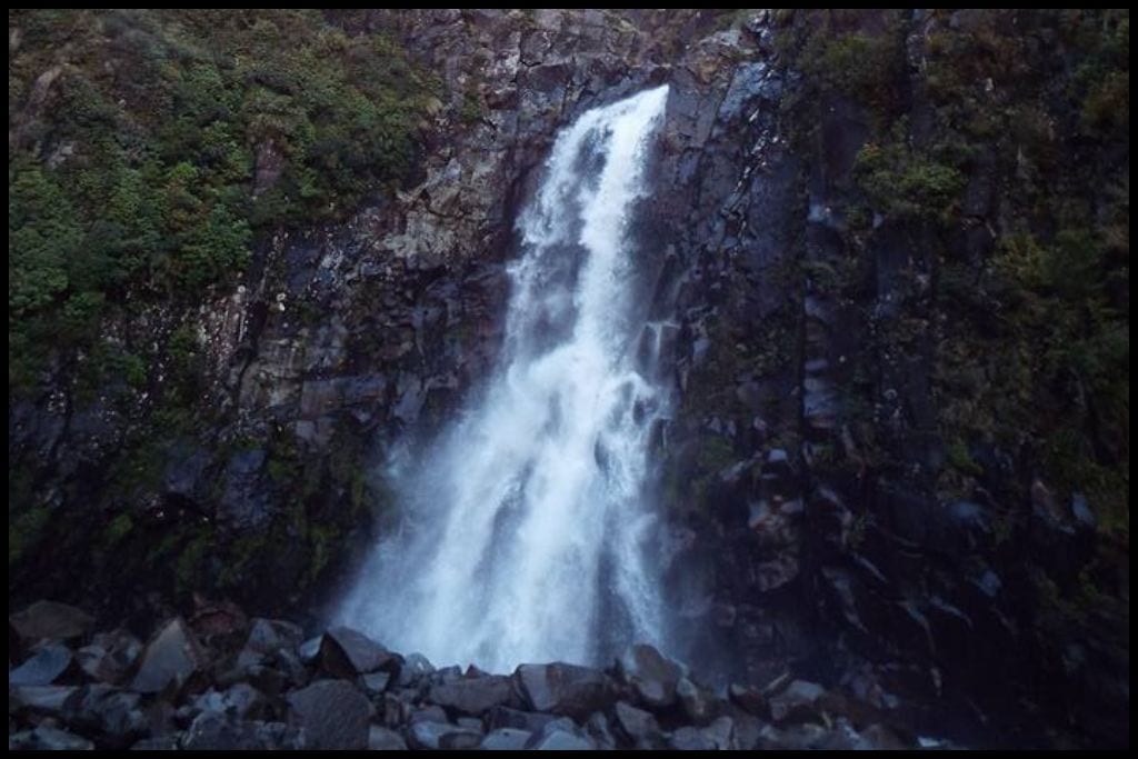 An early morning shot of Bells Falls from the rocks below.