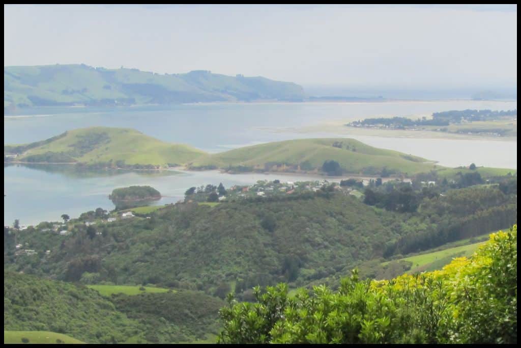 Dunedin coastline, as seen from Larnach Castle.